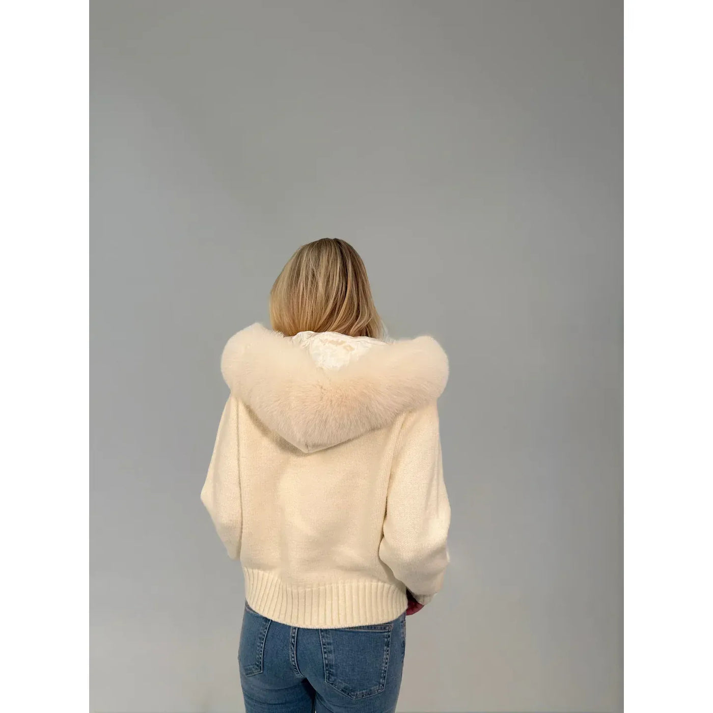 FUR ZIP JACKET WHITE