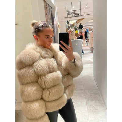 BUBBLE COLAR COAT LATTE