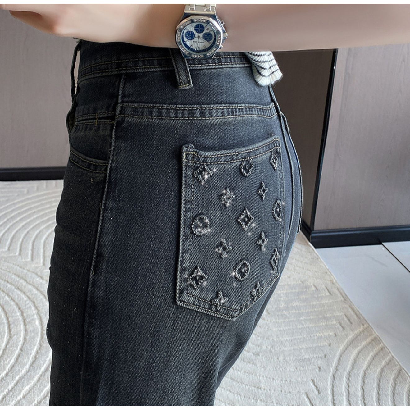 LV diamonds jeans black/denim