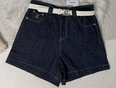 CC dark denim shorts
