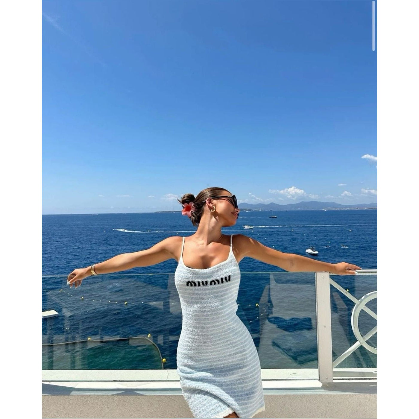 Miu Miu blue stripes dress