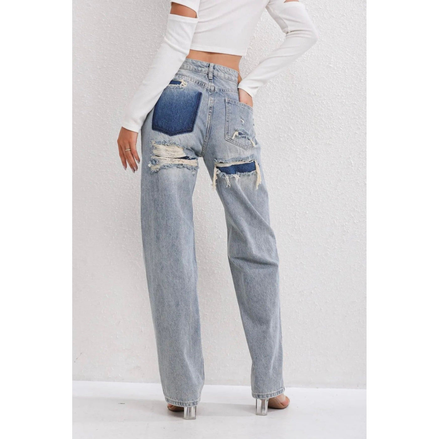 Ripped Straight Leg jeans