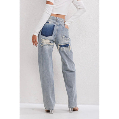 Ripped Straight Leg jeans