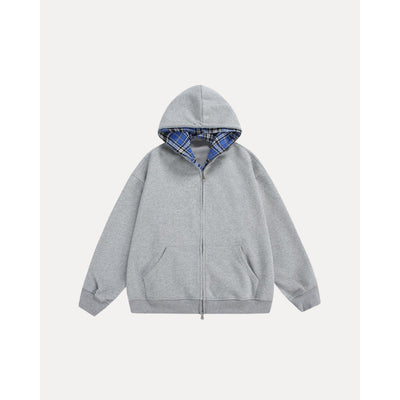 Chequered Zip Hoodie
