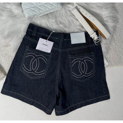 CC dark denim shorts
