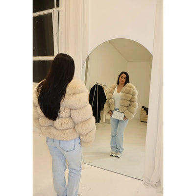 BUBBLE CROPPED BEIGE IVORY