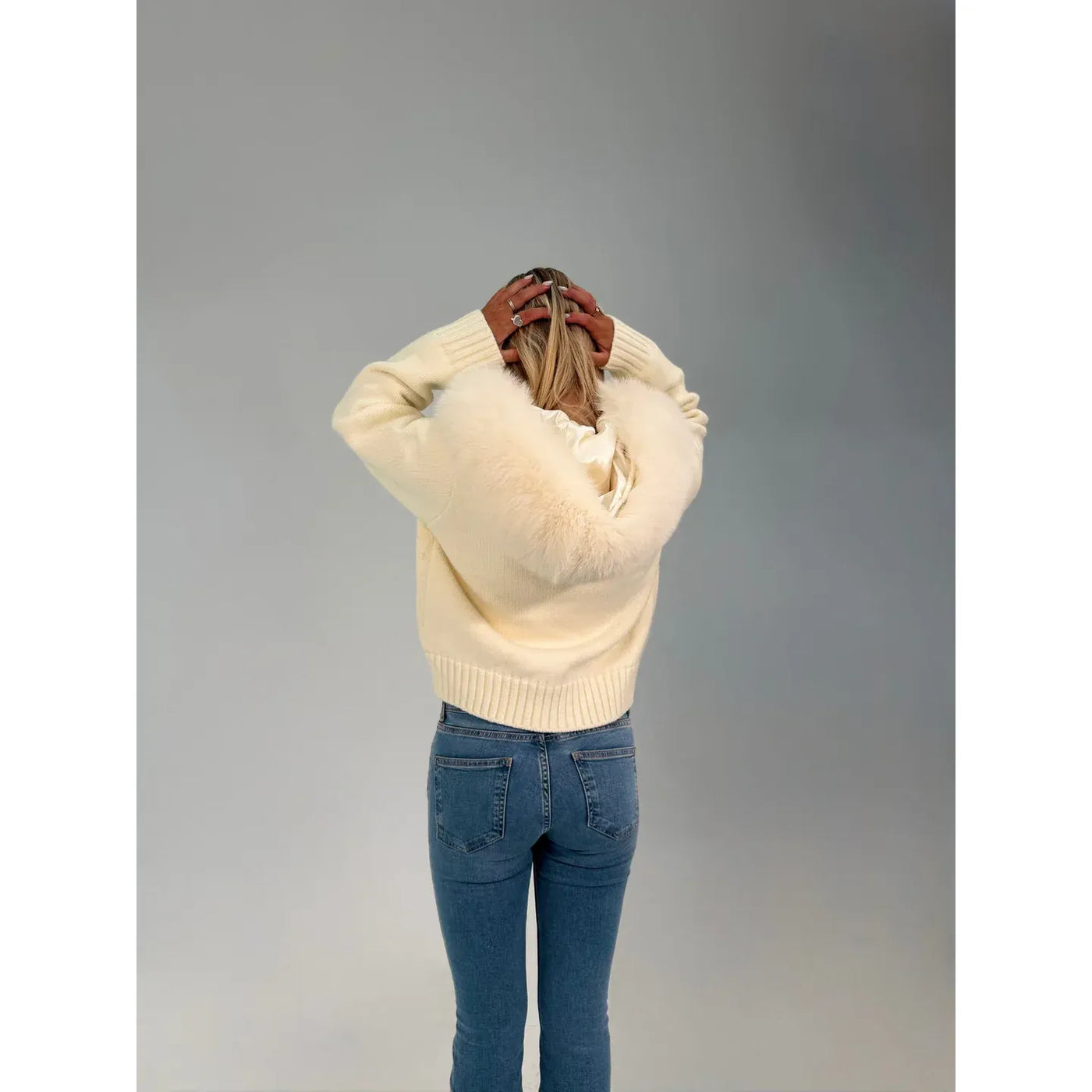 FUR ZIP JACKET WHITE