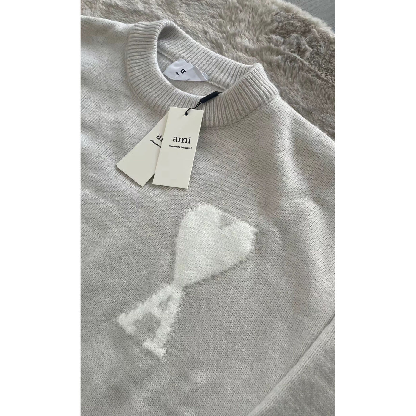 Ami Paris Sweater Beige