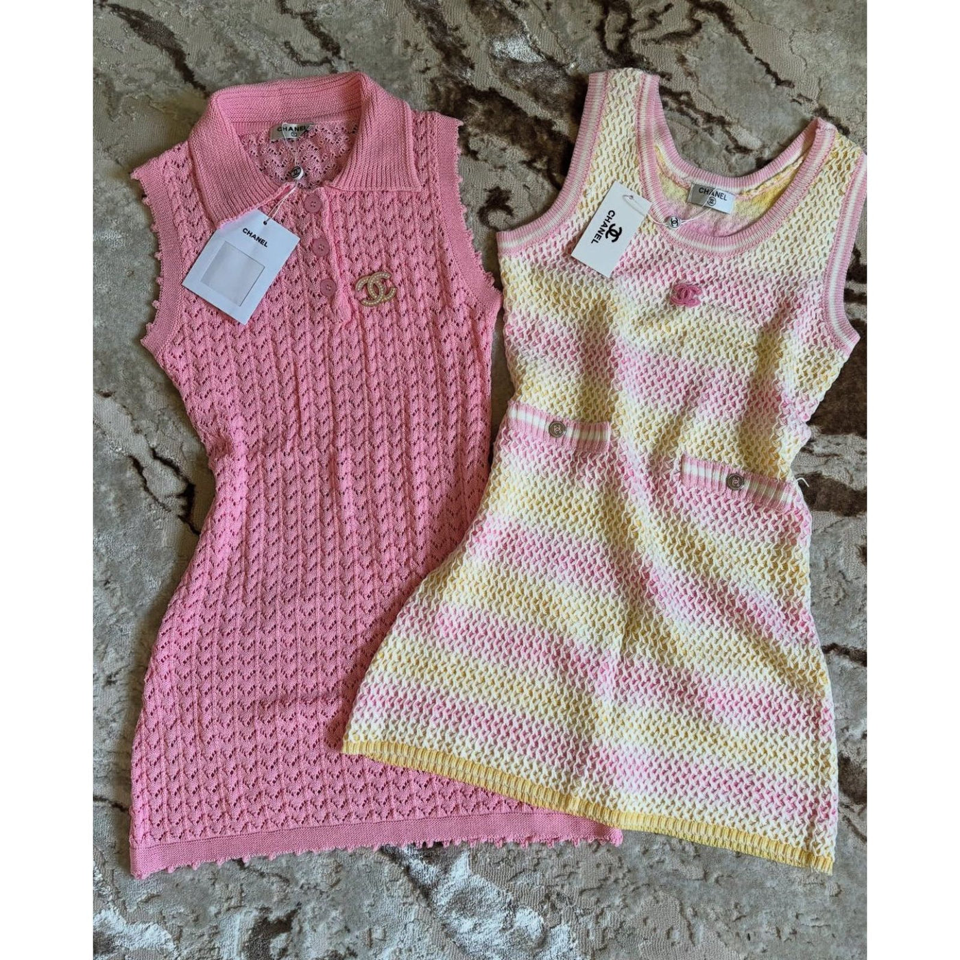 CC pink yellow dress