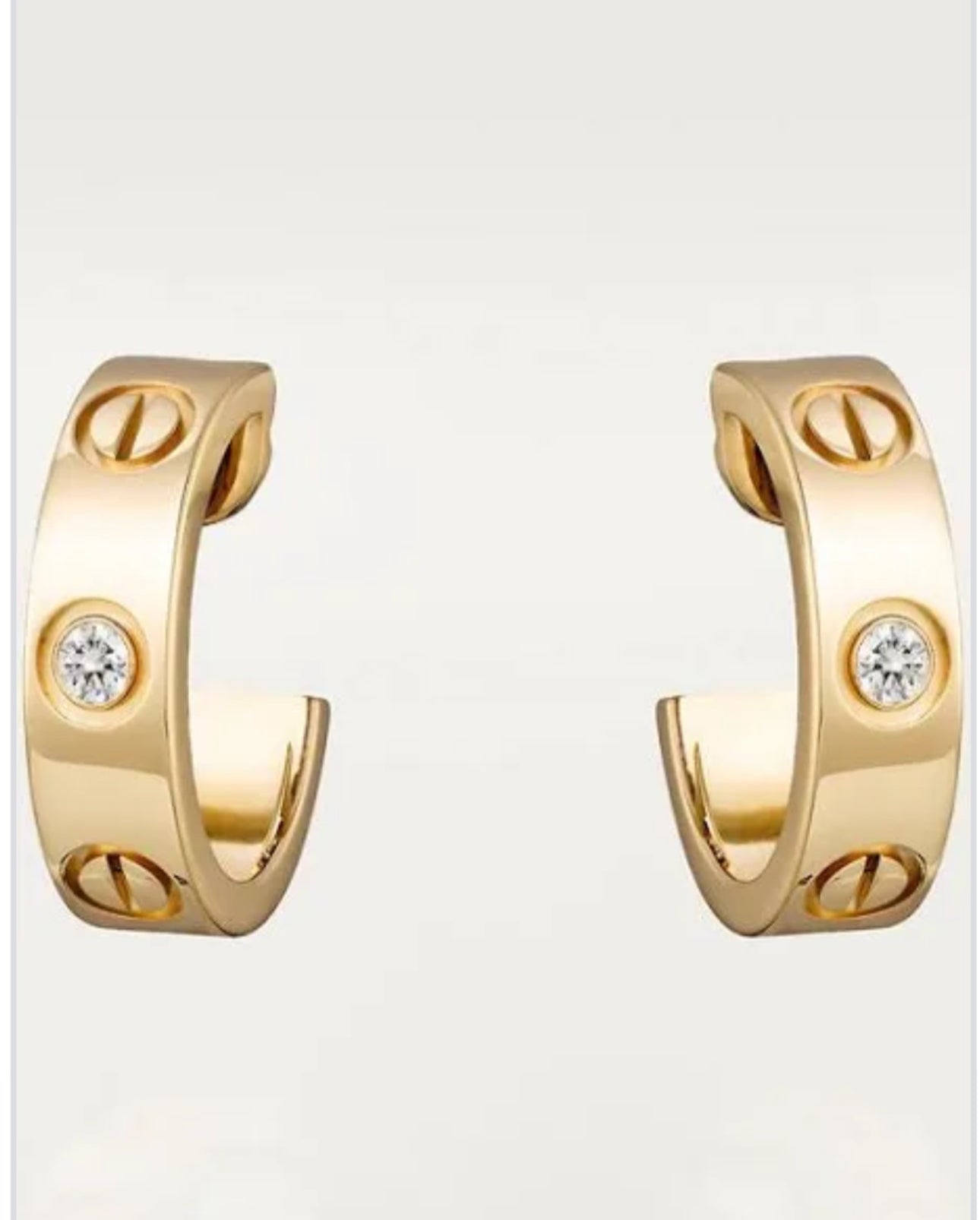 Cartier small earrings gold diamonds