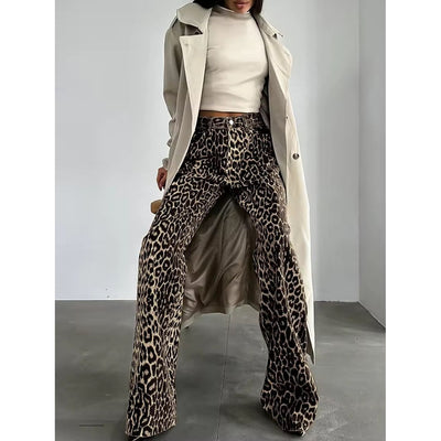 Leopard | Denim Straight Jeans