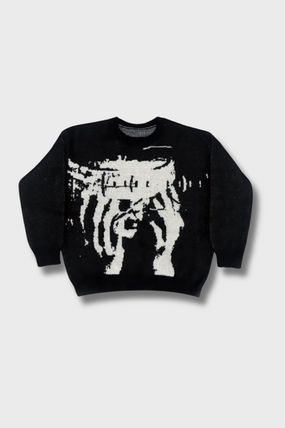 'Telepathy' Graphic Knitted Sweater